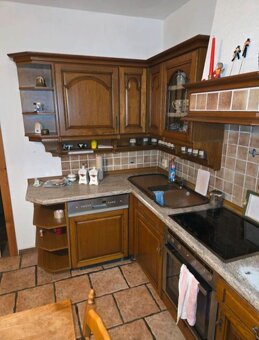 Rustikální linka tmavý dub masiv se spotřebiči,5552 - 2