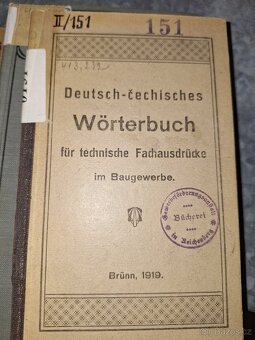 Slovníky německo české anglické technické z let 1920 - 2
