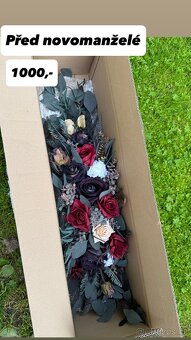 Svatební dekorace, květiny, organza - 2