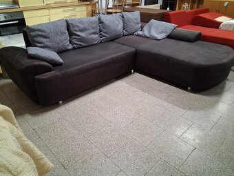 Sedačka rohová rozkládací hnědá - 2