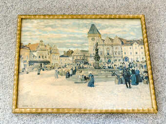 JAN DĚDINA: ŽIŽKOVO NÁMĚSTÍ V TÁBOŘE, 1910, REPRODUKCE - 2