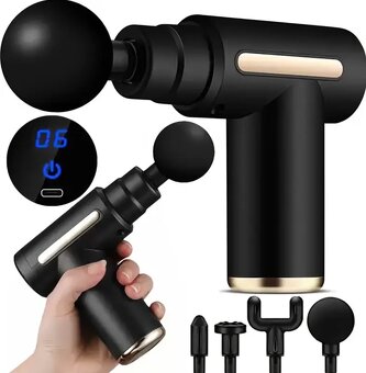 Mini masážní pistole | 4 nástavce + USB - 2