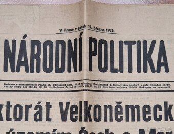 Noviny Nový lid - České země pod protektorátem 3x - 2