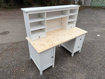 Psací stůl IKEA Hemnes s nástavcem - bíl. mořidlo - 2