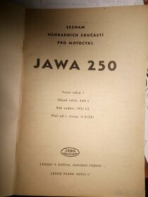 Jawa Pérák 250 1951-2 seznam náhradních součástí, orig. - 2