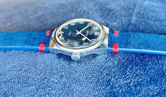Československé mechanické vintage retro hodinky PRIM Modré - 2