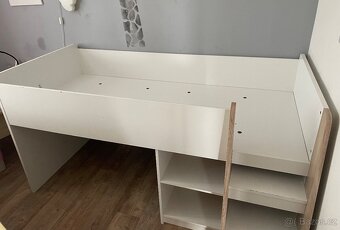 Krásná vysoká postel Pierre – dub sonoma/bílá - 2