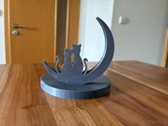 Originální svícen - Zamilované kočky na měsíci - 2
