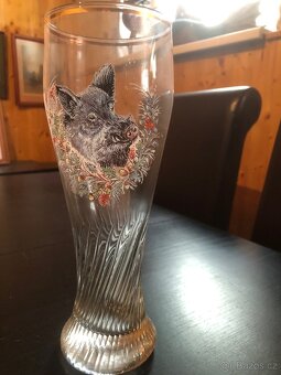 Sklenice s mysliveckým motivem - 2