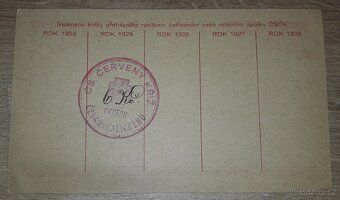 Legitimácia člena spolku ČSČK z roku 1924 - Česká Skalice - 2
