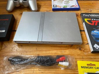 Konzole PS2 Playstation 2 stříbrný ovladač hry - 2