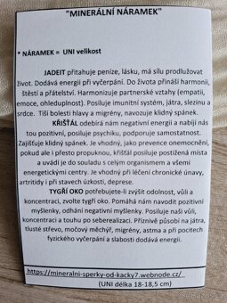 Náramek z minerálů křišťál, jadeit,Tygří oko - 2