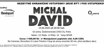 Michal David (14.6.2025) Praha - výměna za pátek - 2