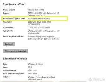 Acer / Packard Bell TE11 . AMD E1 .12GB .SSD - 2