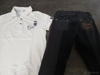 Jezdecké triko a kalhoty - rajtky 128/134 - 2
