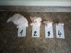 Sloni z růžového porcelánu, od 19,- Kč za kus, - 2