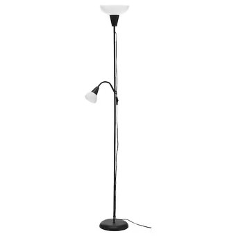 Stojací čtecí lampa, černá/bílá - 2