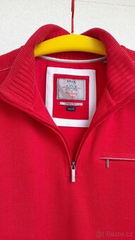 Červená unisex mikina s límečkem na zip Brax - 2