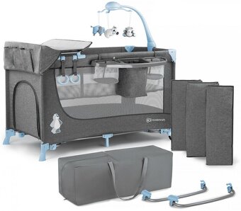 KINDERKRAFT Postýlka cestovní Joy s doplňky Blue - 2