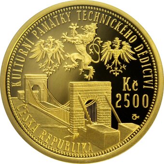 ČNB zlatá mince - Řetězový most ve Stádlci Proof - 1/4 oz - 2