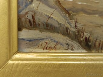 Obraz Tatry z Hrebienku ke Kamzíku 1932, olej 46x55 - 2