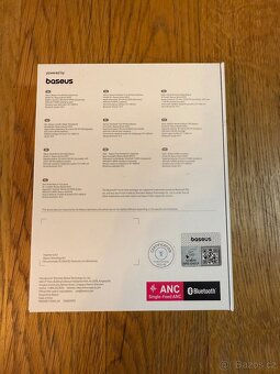 Bezdrátová sluchátka Baseus single feed ANC white - 2