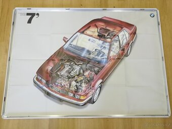 BMW E32 - velký obraz - plakát - 2