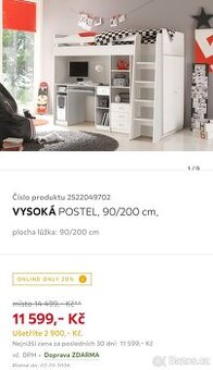 Vysoká postel 90/200 - 2