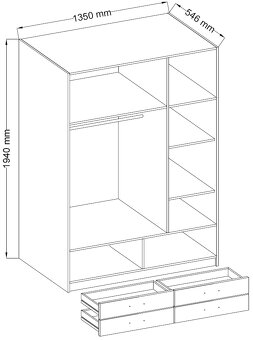 ŠATNÍ SKŘÍŇ 135cm DUB SONOMA - 2