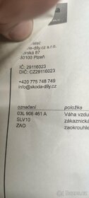 Superb 3, 2,0 TDI váha vzduchu - 2