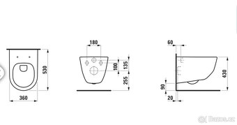 NOVE - WC závěsné Laufen Kartell - černá mat zadní odpad - 2
