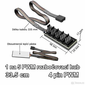 PWM fan splitter, rozbočovač/hub větráčků/ventilátorů PC - 2