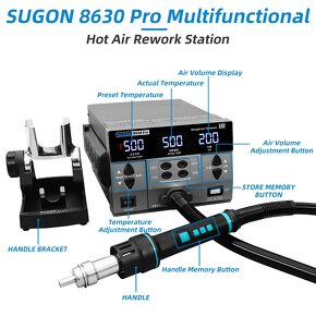 Horkovzdušná pájecí stanice SUGON 8630 Pro - 2