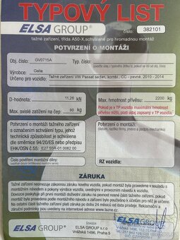 VW Passat 2010-2014 Tažné tařízení - 2