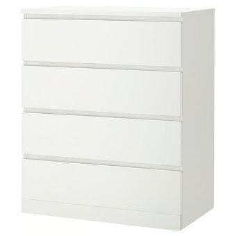 Komoda IKEA MALM so 4 zásuvkami, biela, 80x100 cm - 2