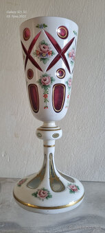 VELKÝ STAROŽITNÝ SKLENĚNÝ POHÁR VELIKOST 26 cm. - 2