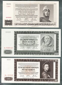 Staré bankovky PROTEKTORÁT KOMPLET SESTAVA - 2