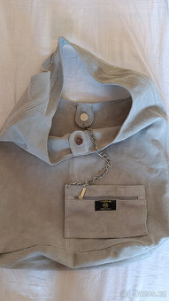 Šedá kožená kabelka zn. Roberta - 2