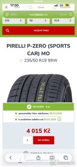 Letní Pirelli 235/50/19 7mm - 2