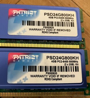 Paměti RAM do PC, typu DDR, DDR2 a DDR3, uvedená cena je za - 2