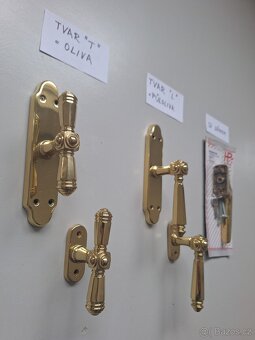 Mosaz kliky/páčky na okna - kování - 2