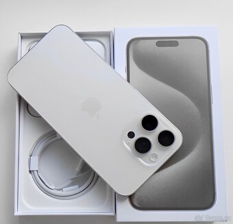 iPhone 15 Pro White Titanium BATERIE 100% TOP - 2