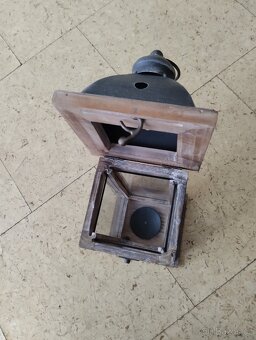 Lucerna dřevo - kov, 31 cm - 2