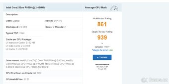 Funkční Intel Core2 Duo P8600 @ 2.40GHz - 2