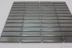 Mozaika, glazovaná, stříbrná, mat, rozměr 71,5x21,5mm - 2
