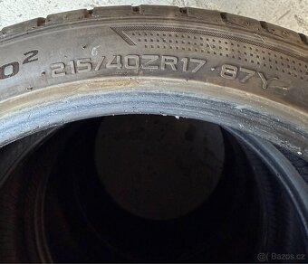 Prodám letní pneu Hankook Ventus 215/40 r17 - 2