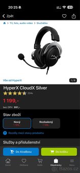 HyperX CloudX Silver herní sluchátka - 2