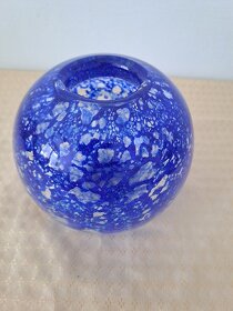 Nádherná modrá váza z hutního skla - 2