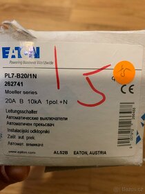 Jistič Eaton PL7-B20/1N (262741) 1P+N 20A B - 2