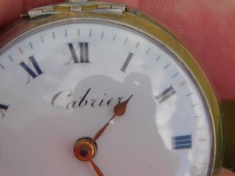 Starožitné anglické stříbrné kapesní "Špindlovky"CABRIER  - 2